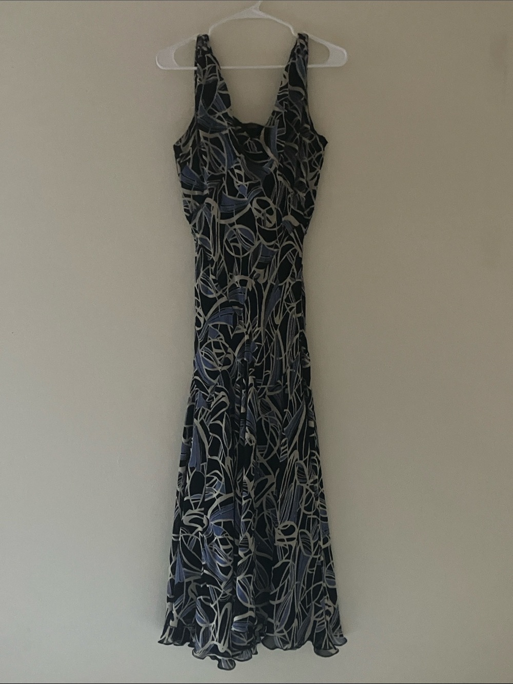 Vintage Maxi Dress in Black and Blue